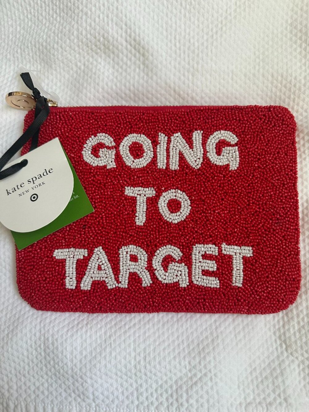 NWT Kate Spade x Target "Going To Target" Red Beaded Clutch Pouch